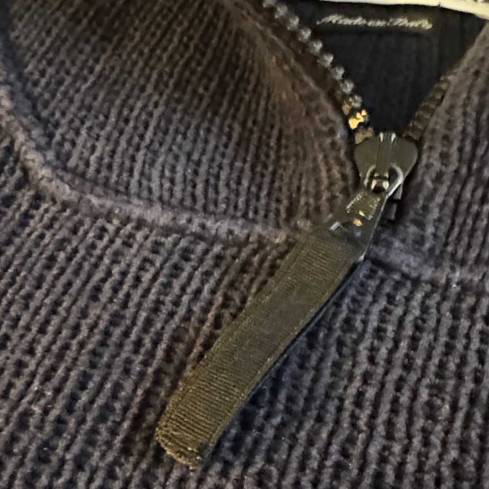 Stone Island 1997-1998 GREEN EDGE badge Dark Blue 1/4 Zip Sweater. Vintage. - Picture 6 of 6
